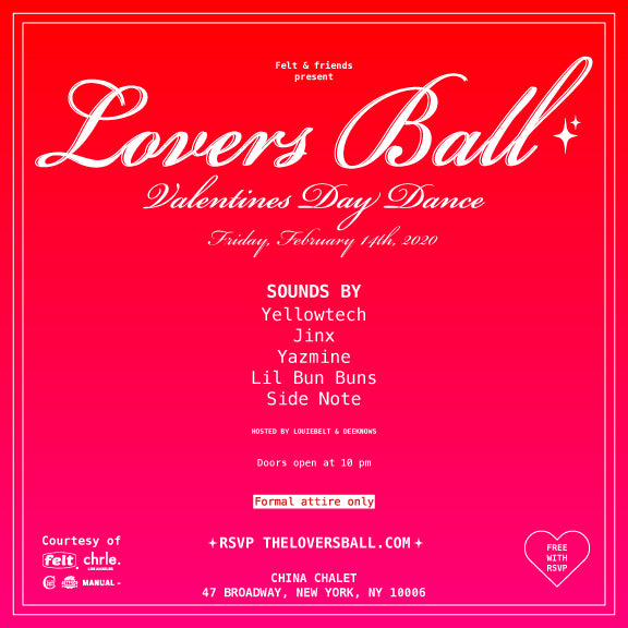 LOVERS BALL @ CHINA CHALET 2/14/20