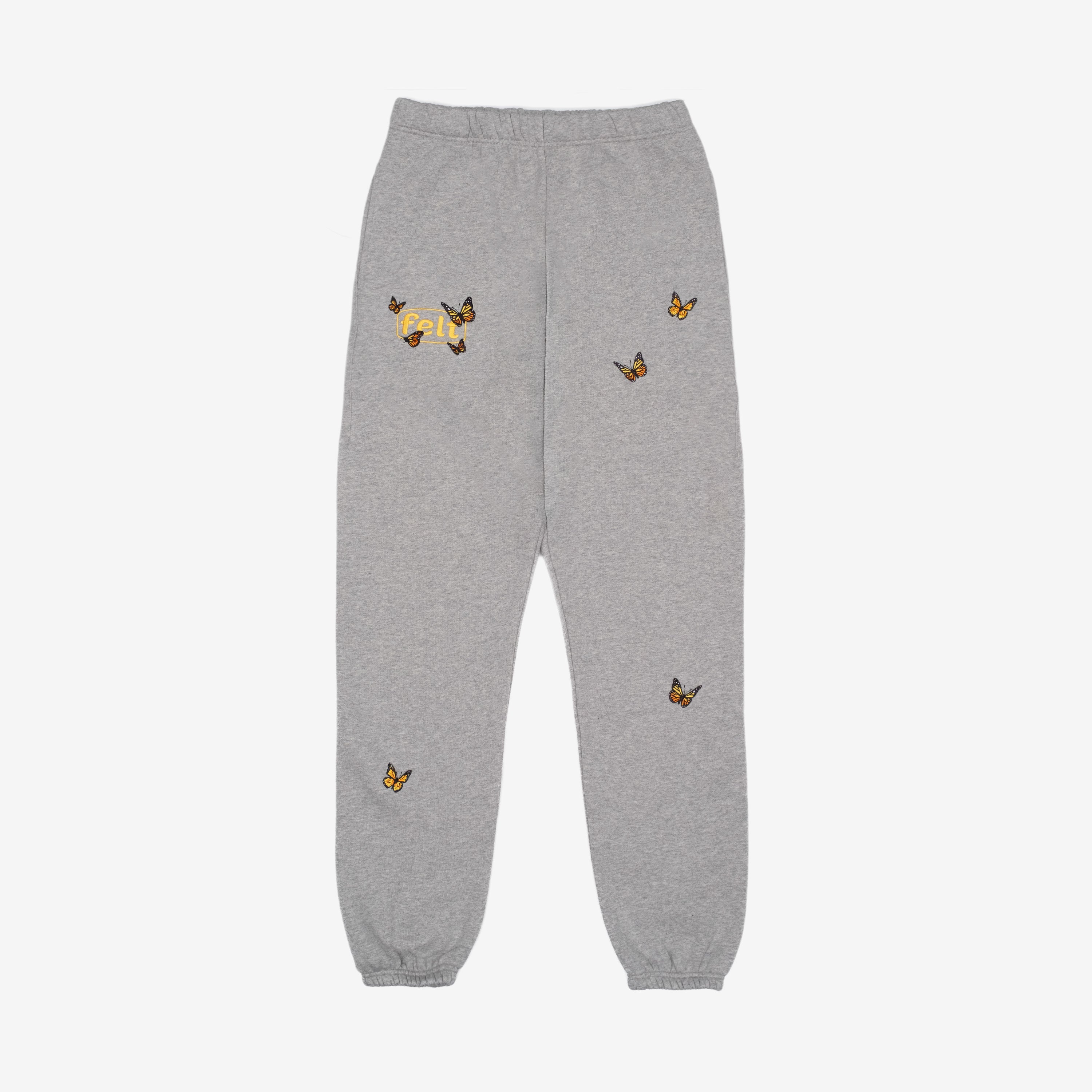 Grey sweatpants with butterflies sale