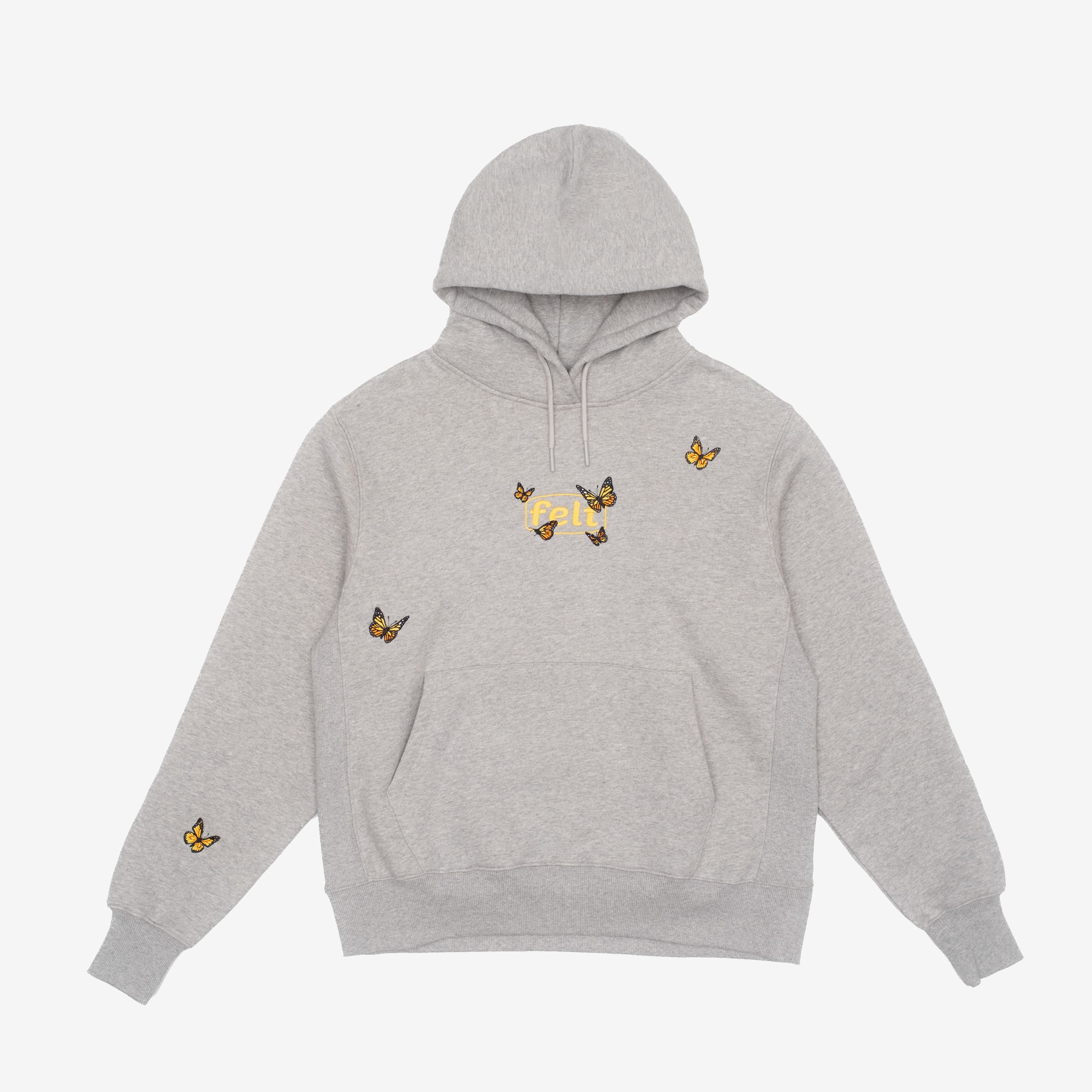 Gray butterfly hoodie sale