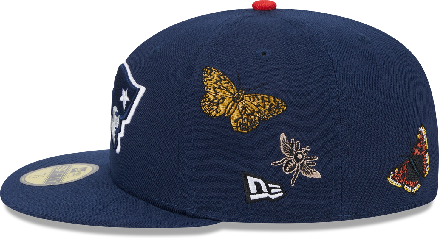 New England Patriots Butterfly Garden 5950 Fitted Cap