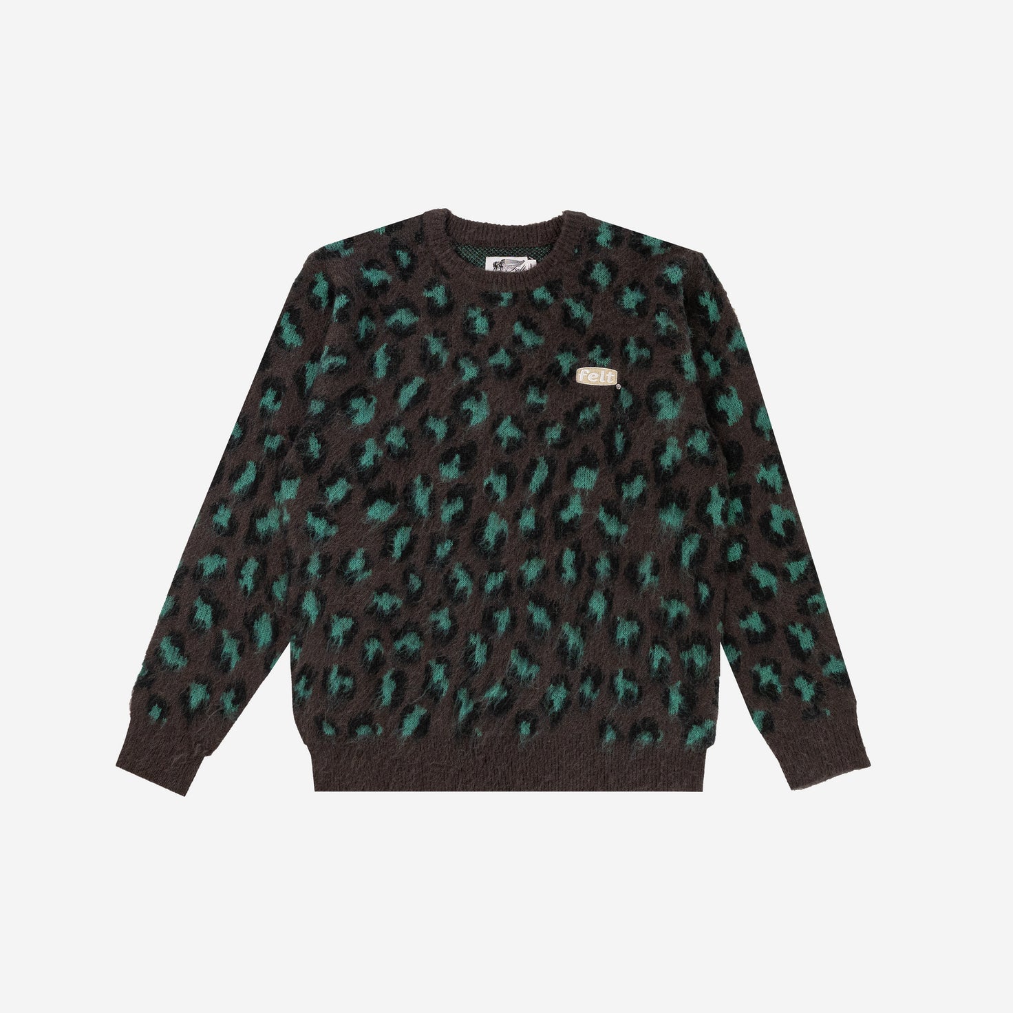 Dark Leopard Mohair Knit Sweater