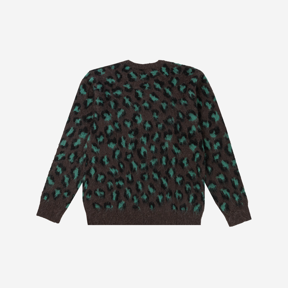 Dark Leopard Mohair Knit Sweater