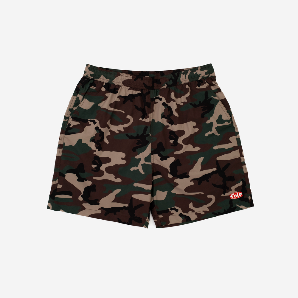 Camouflage Work Logo Swim Shorts