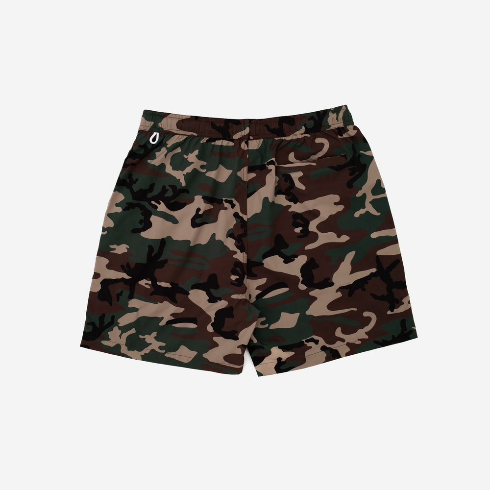 Camouflage Work Logo Swim Shorts