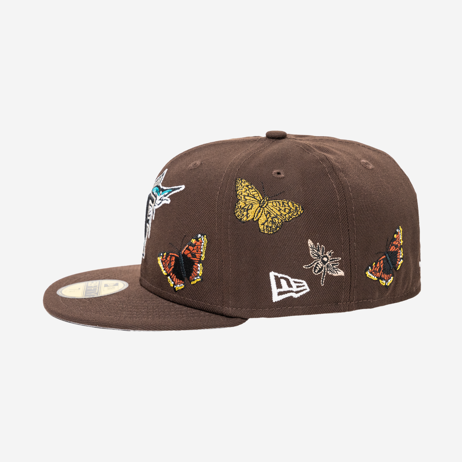 Official New Era Florida Marlins MLB Butterfly Gold 59FIFTY Fitted Cap  B5250_260